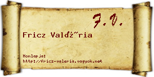 Fricz Valéria névjegykártya