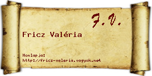 Fricz Valéria névjegykártya